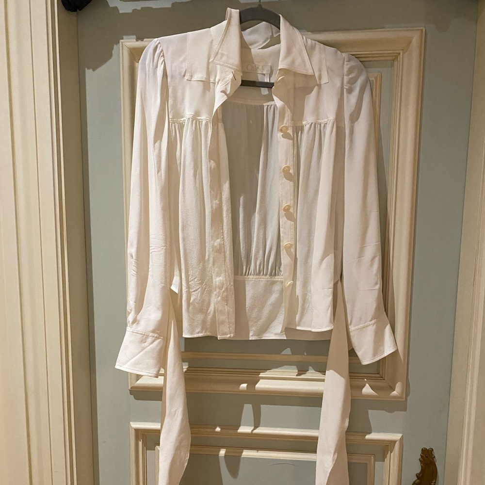 Chloe white button up blouse